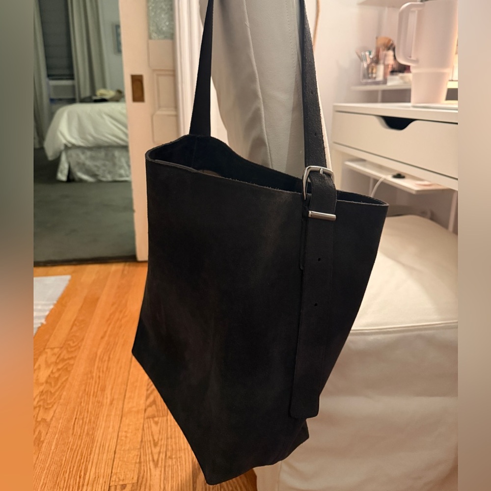 Madewell gray suede bucket bag